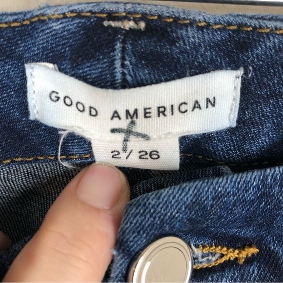 Good American Good Legs Dark Wash Booty Sculpt Skinny Jeans Size 2 - Picture 4 of 9